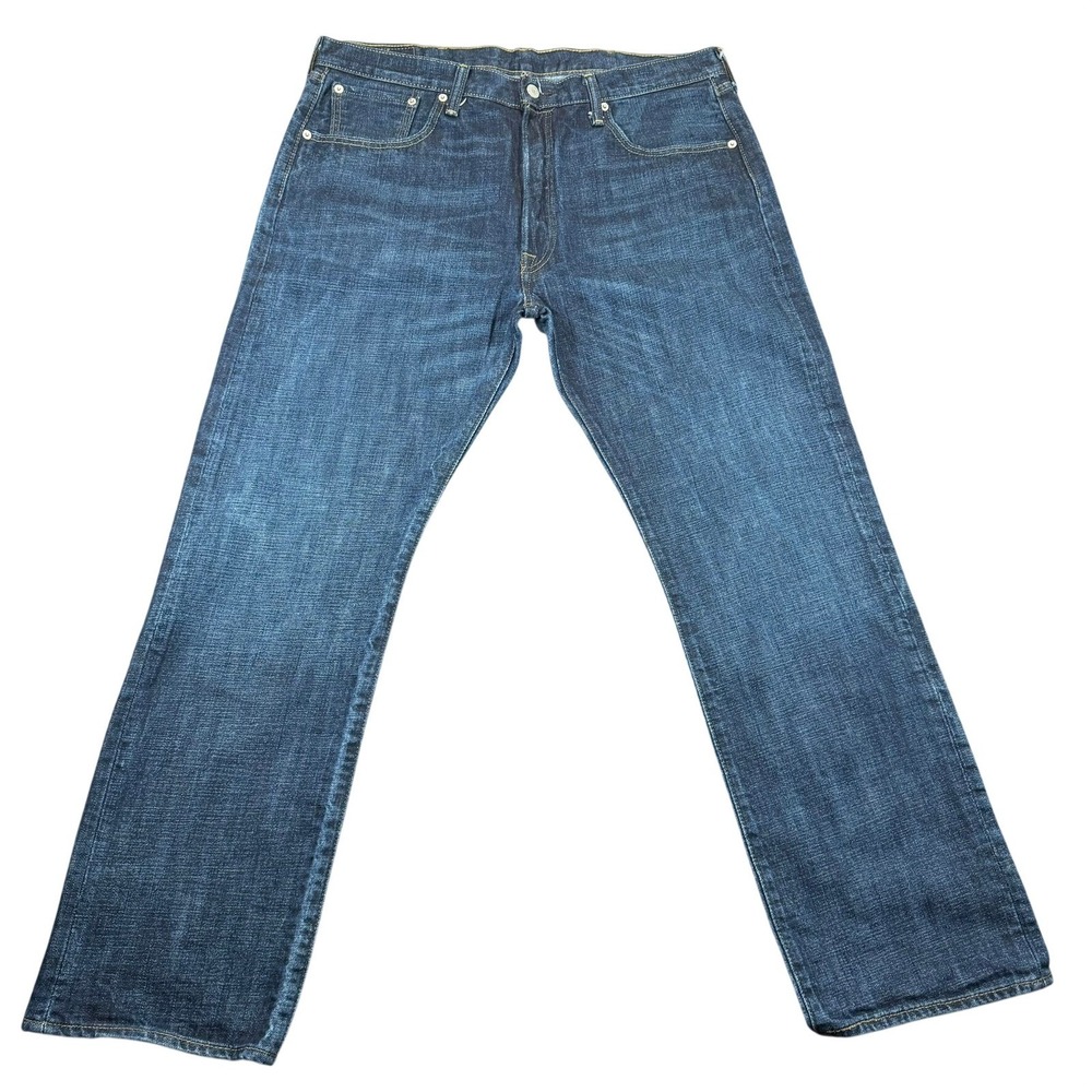 Levi's 501 Men's 38x32 Dark Wash Blue Straight Leg Button Fly Denim Jeans Casual